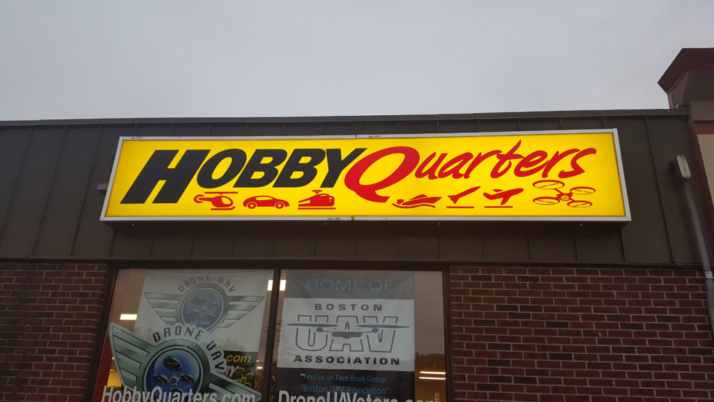 Hobby Quarters Backlit Sign in the Day Precision Graphics and Signs