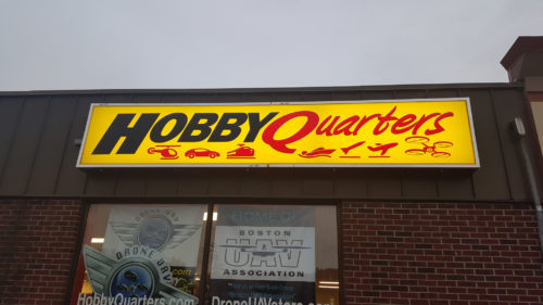 Hobby Quarters Backlit Sign in the Day